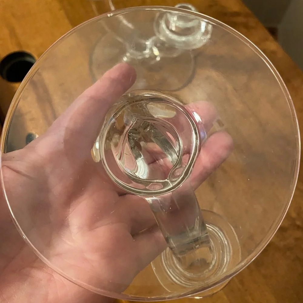 Glass Double Hi Lo Candle Holder Set Of 2